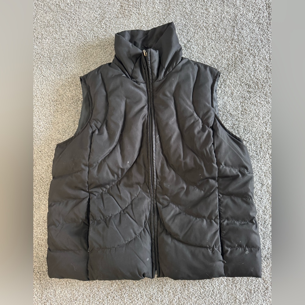 Nine West Dark Quilted Down Feather Vest